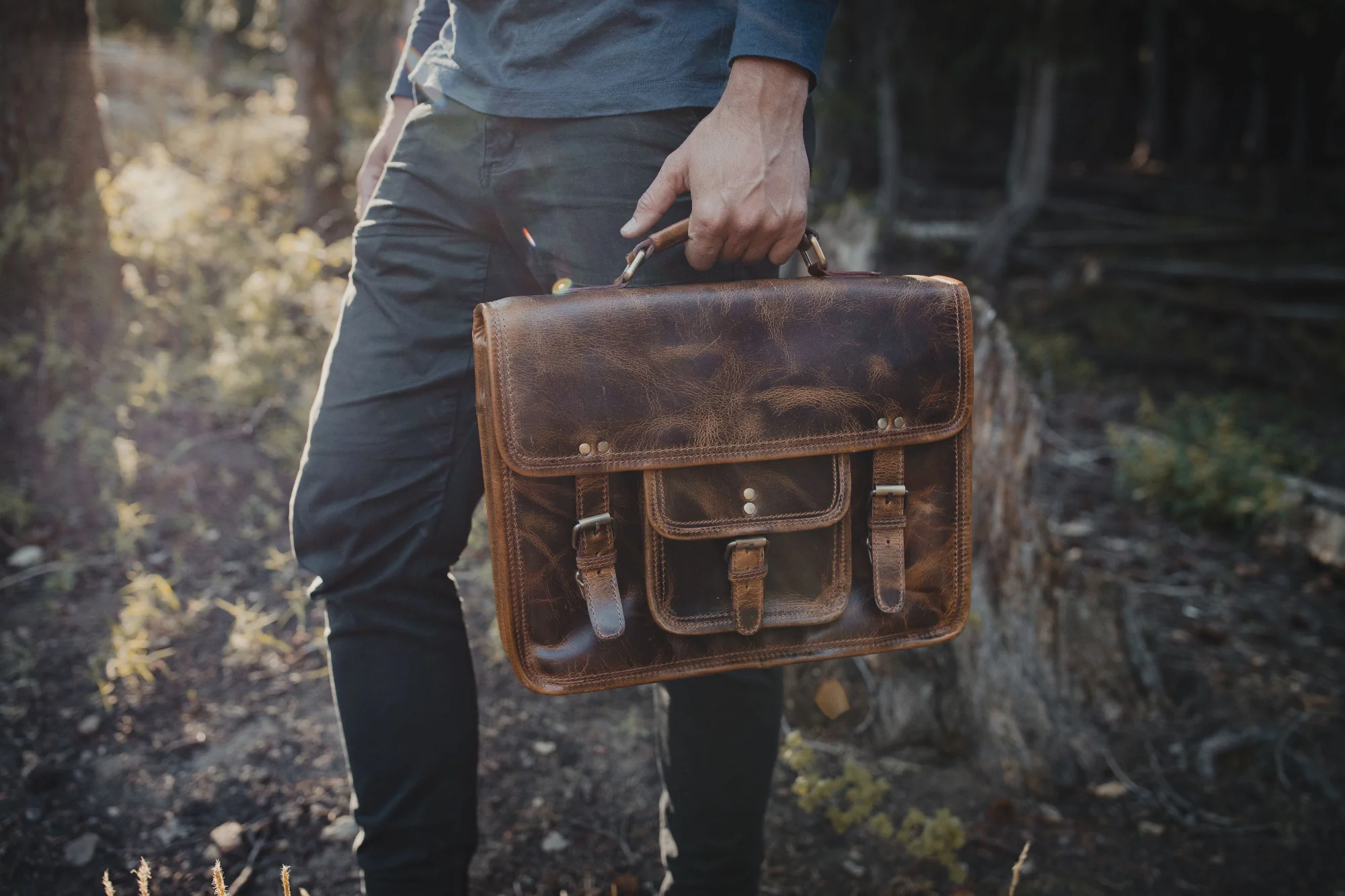 Buffalo Leather Briefcase - Image 4