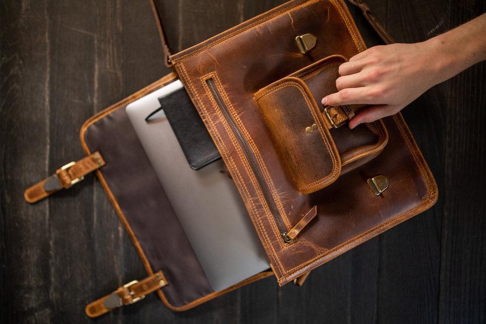 Buffalo Leather Briefcase - Image 5